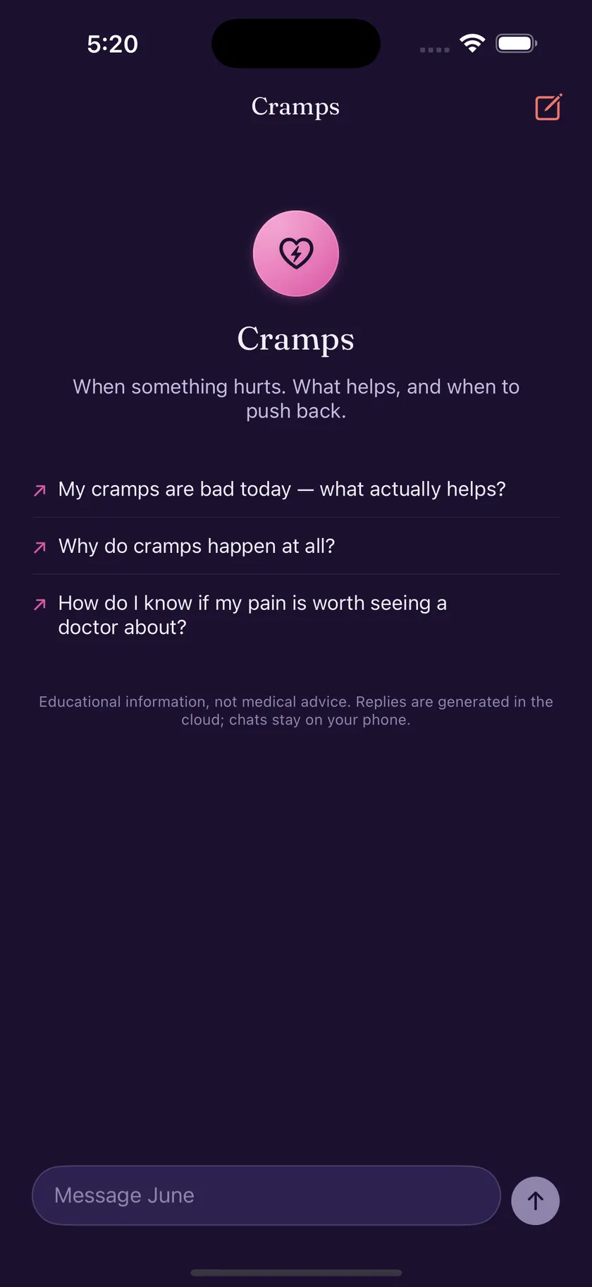 An Ask June conversation about cramps